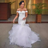 Wedding Dress Woman 2026 New Fishtail Wedding Bride Wedding Dress Large Size White Thin Shoulder Wedding Dress HZ0517
