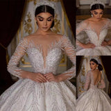 Bridal Main Wedding Dress Luxury Embroidery Lace Sexy V Collar Big Tail Master Wedding Dress Wedding Dress Woman HZ0517