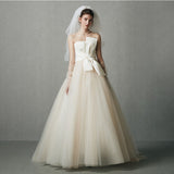 2026 New Simple Light Wedding Dress Pregnant Women High Waist Thin Bows Together To Go Out Yarn Noodle Wedding Dress Size Fairy HZ0517