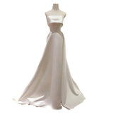 French-Style Lint-Faced Light Wedding Dress With Simple High-End Photo Studio Theme Couple Taking Pictures Of Outdoor Brides Going Out Yarn HZ0517