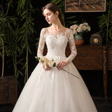 French Light Wedding Dress 2026 New Bridal Long-Sleeved Small Man White Simple Court Style Shooting Temperament Yarn HZ0517