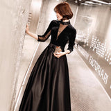 Black Evening Dress Light Luxury Small New Spring Banquet Luxury Hosting/Evening/Evening Dress HZ0517