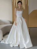 French Brao-Smeared And Light Wedding Bridal Temperament Dragging The Tail At The Escape Princess Dress Simple Stancy To Shoot The Yarn HZ0517