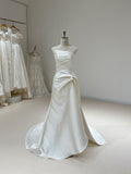 French Simple Ass Fishtail Type Open Tail Small Tail Outdoor Lawn Light Wedding Registration Dress HZ0517