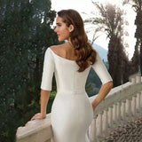 Wish New Sexy V-Neck Half-Sleeved Fishtail Repair Wedding Dress HZ0517