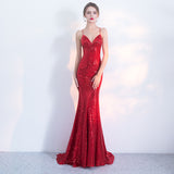 Evening Dress Women's New Fashion Banquet Long Elegant Sexy Princess Fishtail Annual Host Dress HZ0517