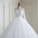 Bride Main Wedding Dress 2026 New Temperament Large-Size Tail Tug Sen Series Long Sleeve HZ0517