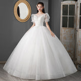 French Main Yarn Wedding Dress 2025 New Bridal Woman Qidi Hepburn Court Style Small Man Dress Covered Arm F88 HZ0517