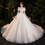 French At-Fugitive Princess Light Wedding 2026 New Bridal Master Yarn Lawn Fairy Dress Big Drag Tail Repair Wedding Dress HZ0517