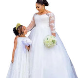 Wedding 2026 New Bride Wedding Shoulder Long-Sleeved Lace African Bride HZ0517
