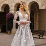 Wedding Dress 2026 New Sexy Lace Long Sleeve Dress Evening Dress White HZ0517