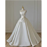 The Main Wedding Dress New Breast-Meared Densate Face Thin French Hepburn Big Tail Bridal Bridal Den High-End Ceremony Wedding Dress HZ0517