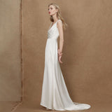 Simplicity Light Wedding Dress 2026 New Small Tail V-Neck Dress Showing Thin Bride Simple Retro Yarn HZ0517
