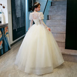 Main Wedding Dress 2025 New Summer Bridal Girl Small One-Word Shoulder Yarn Large Drag Tail Long Sleeve Welcome Yarn HZ0517