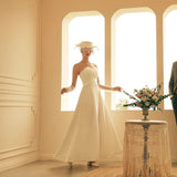 French-Style Denoodle Wedding Dress New Simple Thin Princess Qidi A Swing Travel Shot Wedding Dress Sen Is A Small Man HZ0517