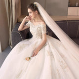 Wedding Dress 2026 New Bridal French Word Shoulder Court Tail Wedding Dress With Dream Princess Light Wedding Dress HZ0517