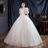 Starry Sky Master Wedding Dress 2025 New Bubble Sleeve Butterfly Bride Dress Super Fairy Temperament Lead French Drag F77 HZ0517