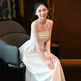 Smear The Breast-Shape Small Wedding Dress Simple Atmosphere Out Of The Yarn Noodles Certificate Engagement Dress Dress Usually Wear HZ0517