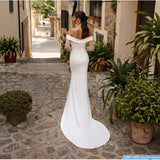 One-Word Shoulder-To-Shoulder Bridal Tug-Tail Wedding Dress Dingy Evening Dress Woman HZ0517