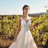Wedding Dress 2026 New Hot Lace Paste Sticker Deep V Collar Transparent Sleeveless Main Wedding Dress HZ0517