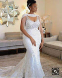 White Lace Temperament Wedding Dress Luxury Mid-Rise Fishtail White Long Sexy Evening Dress HZ0517