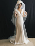 French-Style Linden Dress Bridal Simple V-Necked Yarn 2026 New Fishtail Dress Dress Welcome Yarn HZ0517