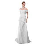 French-Style Linden Face Shoulder Light Wedding Dress Bride Simple Go Out Yarn Super Xian Sen System Body Fishtail White Dress Dress HZ0517