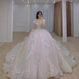The Main Wedding Dress 2026 Spring New Bride A Word Shoulder Temperament Small Tailer Dream Super Fairy Go Out Yarn HZ0517
