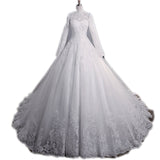 Wedding Lace 2026 New Bridal Long-Sleeved Collar Big Tail Large-Size Conservative Wedding Dress HZ0517