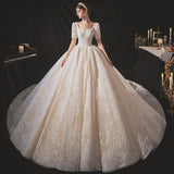 Main Wedding Dress 2026 New Tailing Temperament Court Small Bridal White Retro Texture Retro Yarn HZ0517