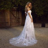 Lace Defection Wedding Dress 2026 New Female Sweetie Side-Back Princess Bridal Party Shoulder Wedding Dress HZ0517