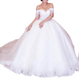 Light Sen Style Wedding Dress 2026 Word Shoulder-To-Shoulder Bridal Korean Version Of The Dream Thin Simple Court Style Wedding Dress HZ0517