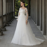 Main Wedding Dress Girl Sweet And Fresh 2026 New Bride Long Sleeves Simple White Drag Princess Style Wedding Dress HZ0517
