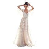 Street Wedding Dress 2026 New Fashion Sexy Lace V Collar Showback Dress Woman HZ0517