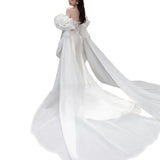 French Super Fairy Light Luxury Set Of The Face Of The Shoulder Fishtail Wedding Dress 2026 New Super Fairy Bride To Show Thin Out Of The Yarn HZ0517