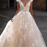 Stylish Simple Wedding Dress Long Sleeve Deep V Travel To Shoot White Little Bride Going Out Retro Woman HZ0517