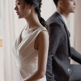 French Light Wedding Dress Simple Vertebry Temperament White Usually Wear Host Dress Dress Dress Dress HZ0517