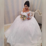 White Sticker Wedding Dress 2026 New Long-Sleeved Sexy Lace Back African Dress HZ0517