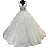 Wedding Dress New Sexy Deep V-Neck Wedding Dress Lace Dress Model 2026 HZ0517