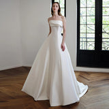 French-Style Linden Light Wedding Dress 2025 New Bridal Simple Niche High-End Feeling Out Yarn Tail White Dress Dress HZ0517