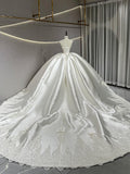 White Chest-Spewing-Faced Main Wedding Dress Bride 2026 Spring New Light Luxury Niche Tailings Go Out Yarn HZ0517