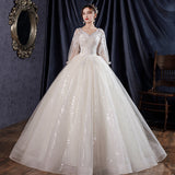 Main Wedding Dress Woman 2026 New Bride Pregnant Woman Covered With Pregnant Belly Large-Size Long-Sleeved Dreamy Line G32 HZ0517
