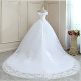 Large-Size One-Word Shoulder Wedding Dress Slim 2026 New Drag-Tailed Simple Wedding Dress HZ0517