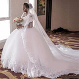 High-Waisted V-Neck Wedding Dress 2026 New Large-Size White Poncho Yarn Big Tail Wedding Dress HZ0517