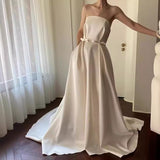 Sing Noodle Wedding Dress 2026 New Bridal Slim Simple Light Luxury Small Tail Engagement Dress Dress Summer HZ0517