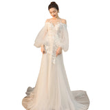 French Light Wedding Dress 2026 New Temperament Bride Wedding Lawn Wedding Linen Super Fairy Out To Welcome Small Tail HZ0517
