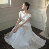 French-Style Fasci Bridal Bridal Engagement Welcome Dress Temperament Luxury Birthday Certificate White Dress HZ0517