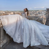 Temperament Wedding Dress 2026 New Retro Big Round Lace Sleeves Of The Wedding Dress Woman HZ0517