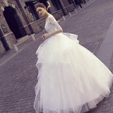Main Light Wedding Dress 2026 New Sensian Dream Tailing Bride Long Sleeves Thin And Simple Go Out Dress HZ0517