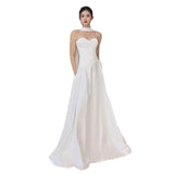 French-Style Lint-Faced Light Wedding Dress 2025 New Bridal Simple Temperament Breast-Shape High-End Engagement Dress Dress Yarn HZ0517